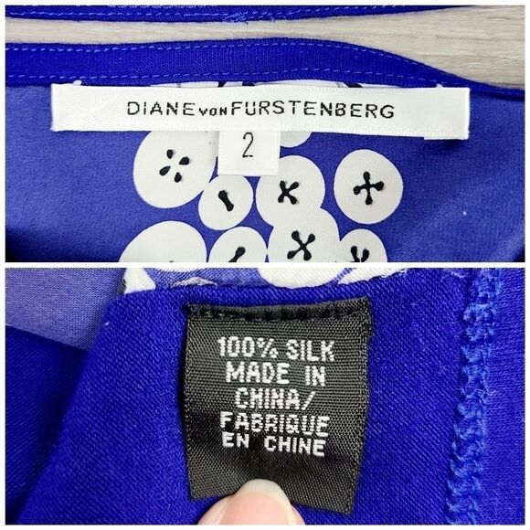 DIANE Von Furstenberg Sleeveless Asymmetrical Hem Silk Top Size 2 - Picture 12 of 16